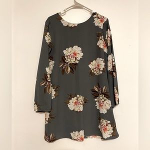 Grey floral tunic top